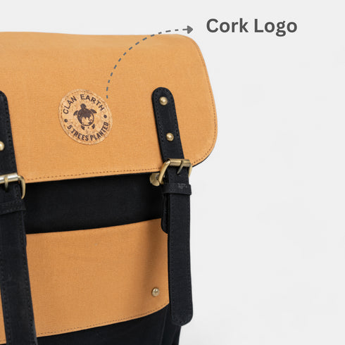 Dugong Backpack - Camel Brown- Canvas Daily/Office/City/Travel Sustainable Laptop Backpack